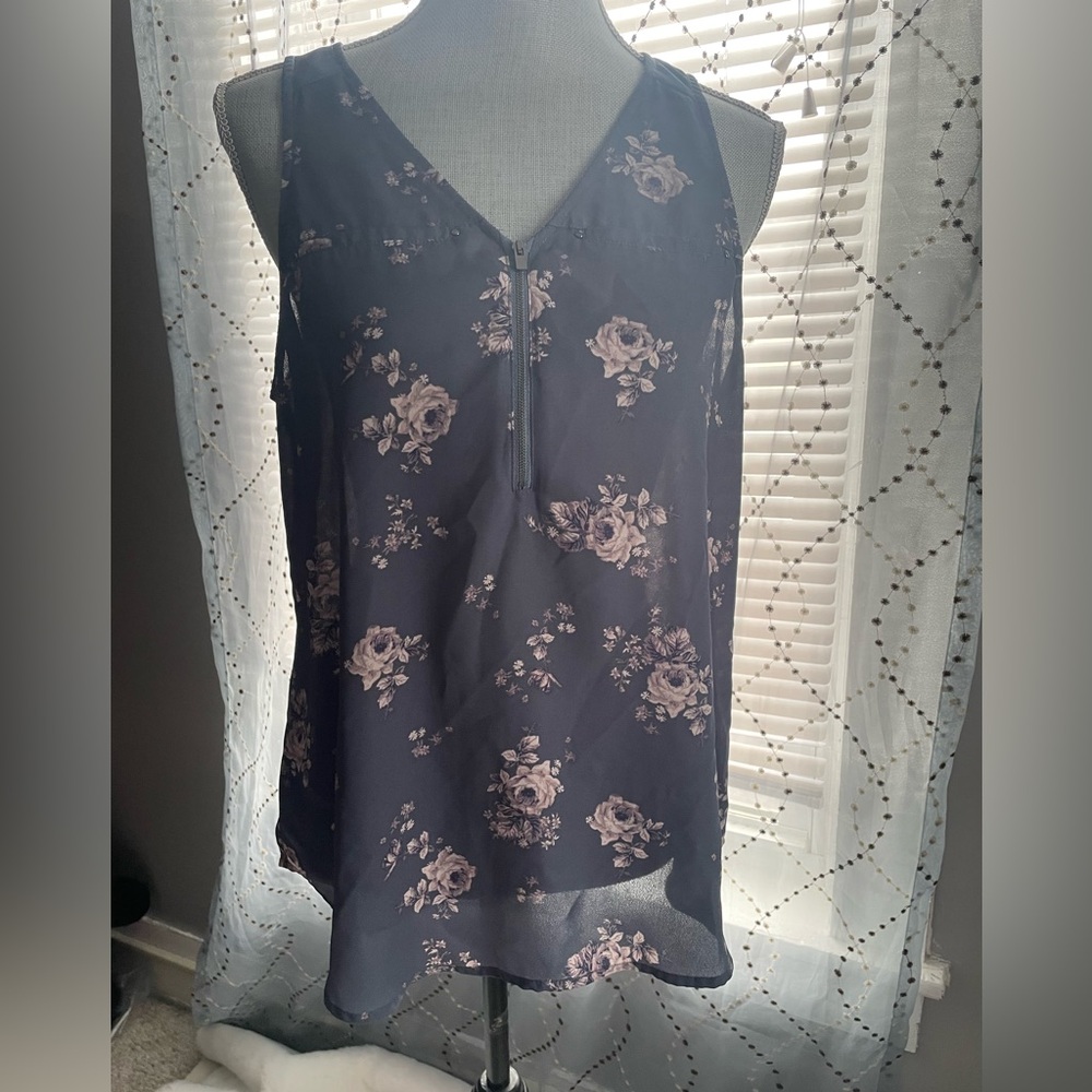 Maurices Floral Zip-Front Dress Tank